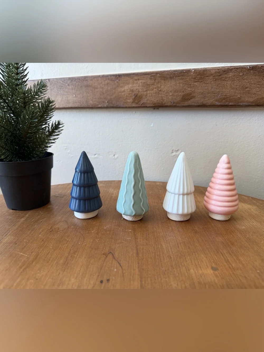 Target Ceramic Holiday Tree Set in Blue, Mint, White, Pink